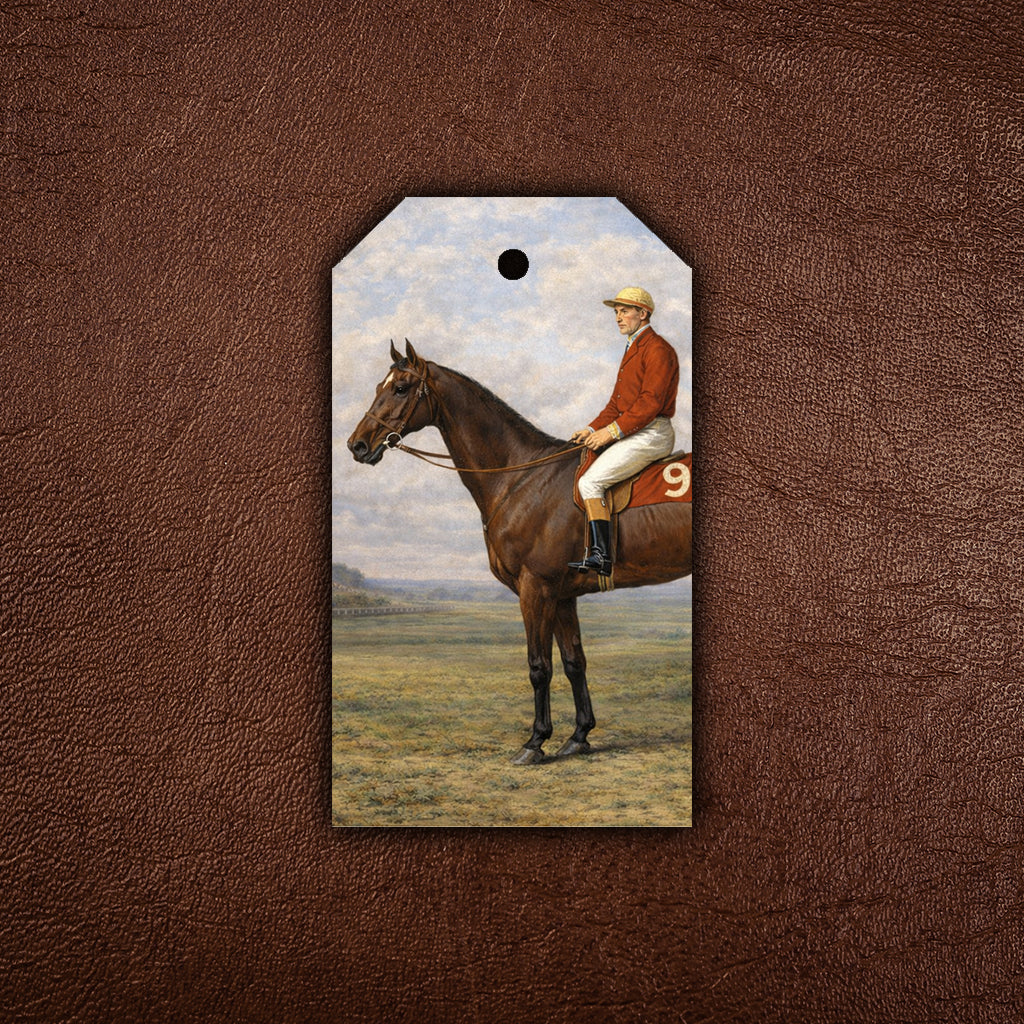 Red Number 9 Racing Gift Tag