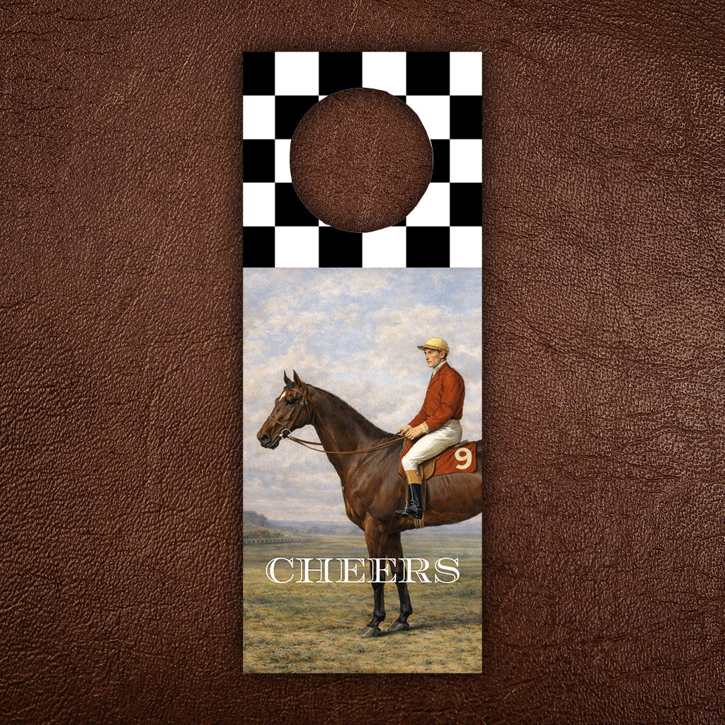 Red Number 9 Racing Bottle Tag