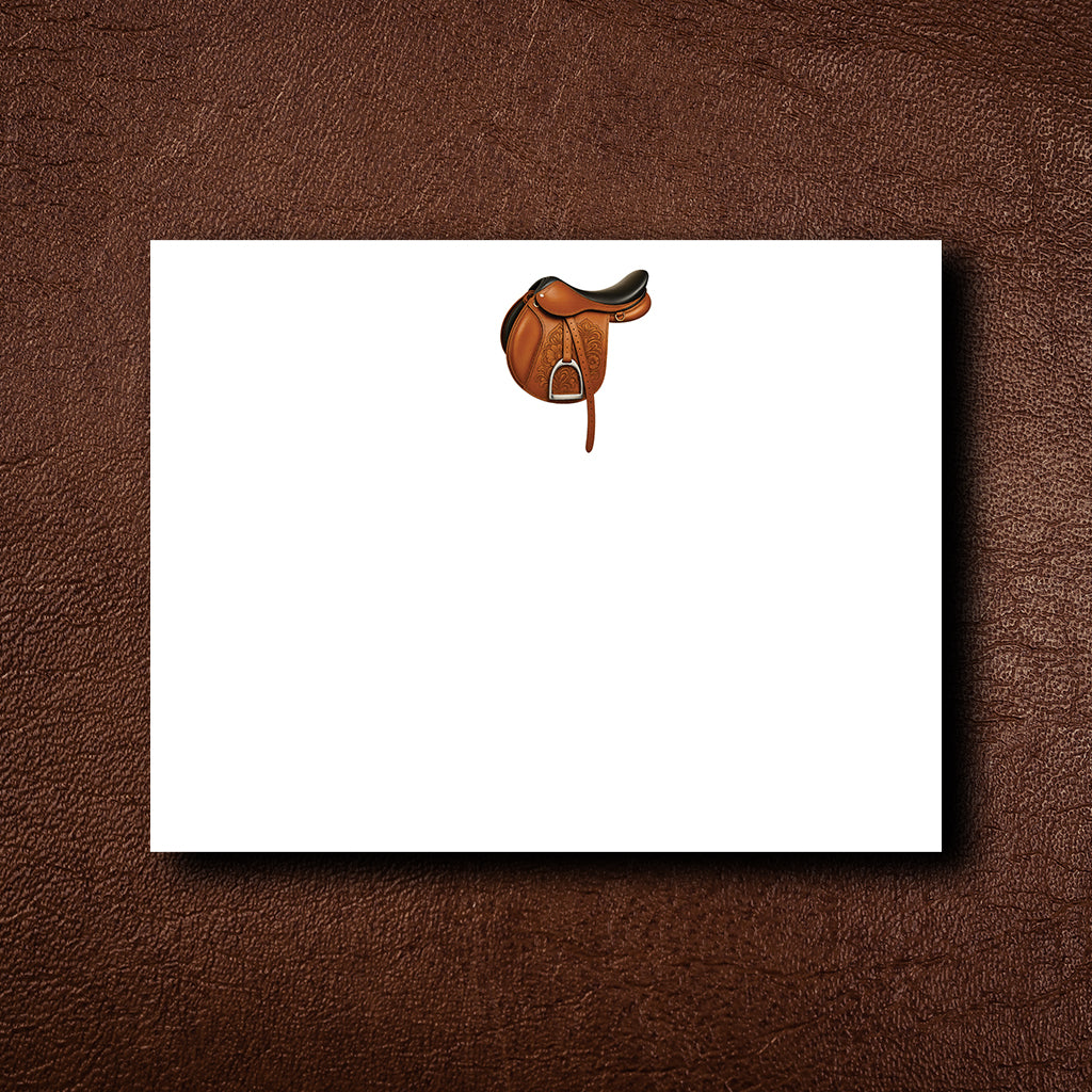 Tan Leather Saddle Notecard